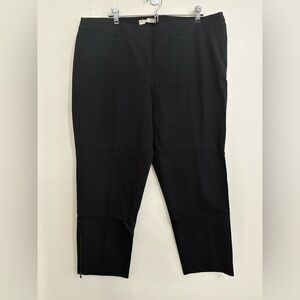 Eileen Fisher Black Zipper Ankle Cropped Pants XL